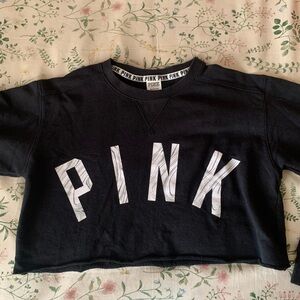 Victoria's Secret PINK Black Crop Sweatshirt